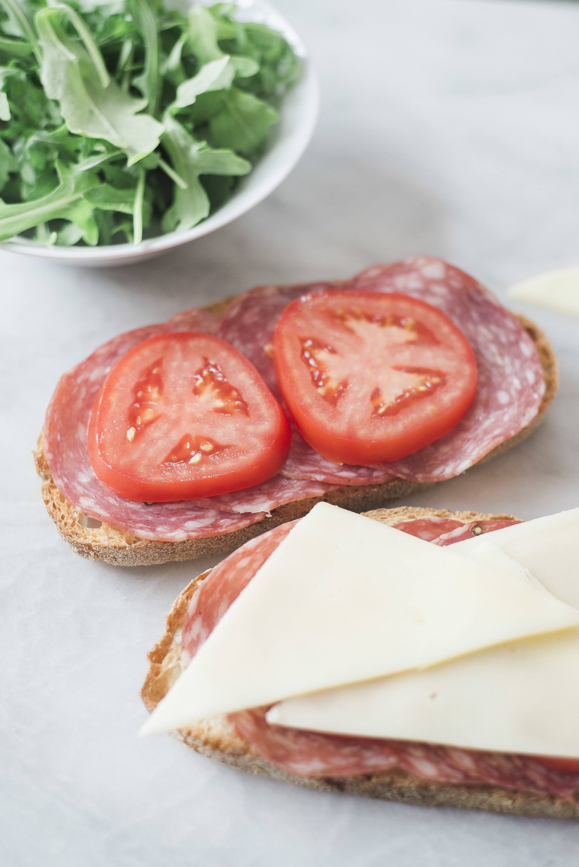 The most delicious open faced Genoa Salami sandwich - Renee M LeBlanc